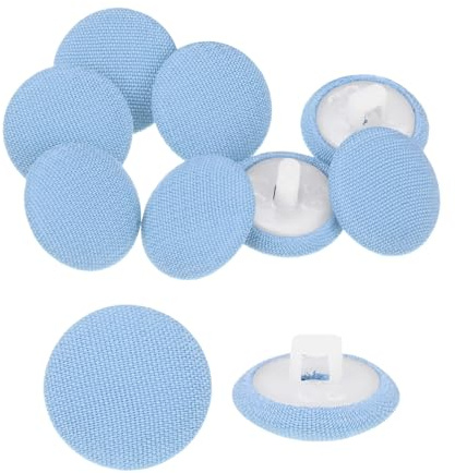 QUARKZMAN 10pz Bottone Rivestito in Tessuto Bottoni da Cucito Rotondi con Gambo Pulsanti Rivestiti per Smoking Giacche Cappotti Camicie Abiti Sposa (12,5mm Blu Cielo)