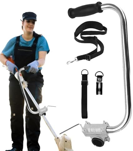 JIEBWCHA PROBAJE DEL MANEJADOR DEL CORTE DEL CERNITO, Extensión del mango del recortador de cadena | Mango ergonómico de recortador con correa para el hombro,Adjunto de cortador de hierba para cuidado