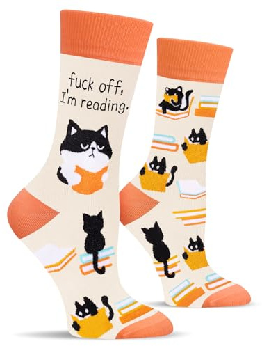 Calzini Donna Mamma Ragazza Bambina Divertenti - Calze Regalo Fantasia Colorati Simpatici Strani Colorati Natalizi Gatto Nero - Idee Regali Originale Utile San Valentino Natale Compleanno per Lei