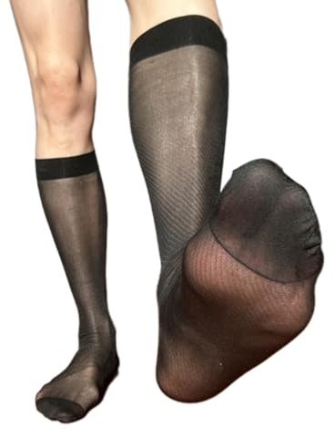 Asukohu Sofisticados calcetines de negocios para hombre, con patrón de sarga, delgados, hasta la pantorrilla, traje formal, medias largas para uso en la oficina, vestido de negocios para hombre, Negro