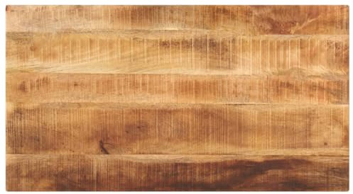 SooIarix bordsskiva 120 x 50 x 2,5 cm, rektangulär, grov massivt trä mango, stabil skrivbordsskiva för matsal, kontor, gastronomi, lätt att rengöra