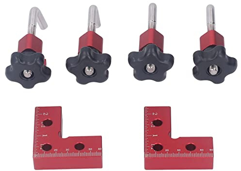 Abrazadera de ángulo recto de 90 grados, herramienta de sujeción de esquinas de aleación de aluminio con abrazaderas de fijación ajustables para cajones, marcos de fotos, armarios