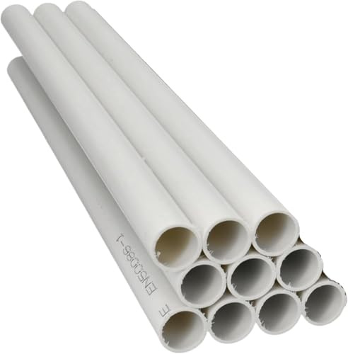 Jandei - Pack 10 uds. Tubo para Cables PVC Rígido Blanco Longitud 1 Metro. Diámetro 20 mm. Funda de Cable