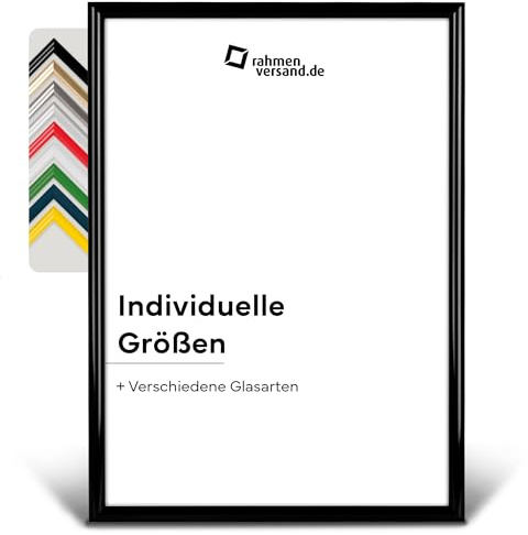 PANORAHMA BILDERRAHMEN Kunststoff Bilderrahmen 30 x 45 cm, Schwarz/Bilder Rahmen zum Aufhängen/Kunststoff Rahmen mit Echtglas