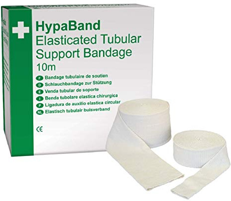 Safety First Aid Tubular Support Bandage (F - Large Knees), White - 10cm x10m
