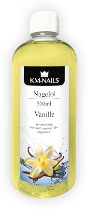 KM-Nails Olio per unghie alla vaniglia, profumo super profumo e cura, 500 ml