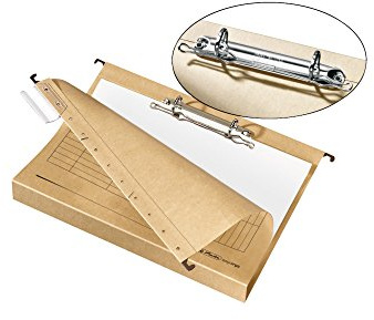 herlitz Hängesammler A4 mit Ringmechanik und Hartpappeboden, Rückenbreite 4 cm, mit Organisationsaufdruck, stabile Hängeordner für Hängeregistratur, 8 Stück