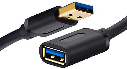 Tan QY USB 3.0 Extension Cable 25Ft, USB 3.0 High Speed Extender Cord Type A Male to A Female for PlayStation, Xbox, USB Flash Drive, Hard Drive, Card Reader,Scanner,Printer,Keyboard (25Ft)
