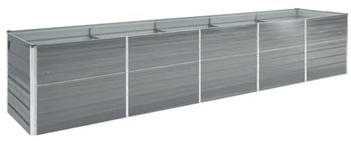 vidaXL Garten-Hochbeet Verzinkter Stahl 400×80×77 cm Grau