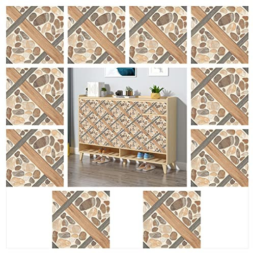 Holzfarbe zum Abziehen und Aufkleben, für Fliesenaufkleber, 10 Stück, Landhausstil, wasserdichte Fliesenaufkleber für Küche, Dekorationsstil, 1 l