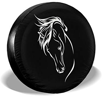 934 Cabeza De Caballo Cubierta De Neumático De Repuesto Weatherproof Funda De Llanta De Repuesto Impermeable Funda Rueda Repuesto Universal para Camión Vehículo Todoterreno 15Inch