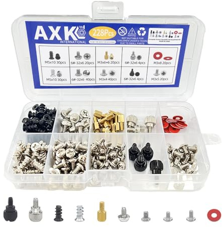 228PCS/box Hard Disk DIY Motherboard PC Personal Computer Assemble Case Fan Hand Screw Bolt Standoff Washer Set Assortment Kit