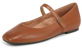 Vionic Damen Alameda Mary Jane Flat, Hellbraunes Leder, 10 Wide