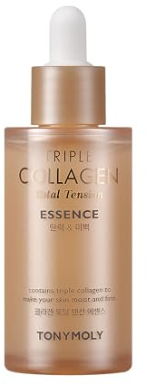 TONYMOLY Triple Collagen Total Tension Essence - Aufhellende, feuchtigkeitsspendende, reparierende Kollagenessenz, Serum - Straffende, aufpolsternde koreanische Hautpflege für alle Hauttypen, 50 m