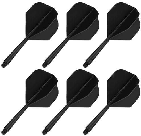 Meng Jiaran 6 piezas de sistema de vuelo y eje de dardos integrados, 2 en 1 combinados de dardos y tallos de dardos y ejes S 2BA, accesorio para dardos
