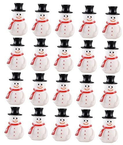 Alipis 20st Mini Schneemann Ornamente Kleine Weihnachtsfiguren Schneemann-tischskulptur -Kuchen- Mini-Figuren Kleine Figuren -statuen Harz
