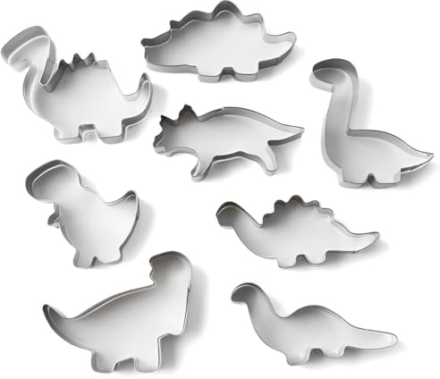 KOLZEMV Emporte-pièce dinosaure Set-8-pièces, emporte piece dinosaure, dinosaure, emporte piece biscuit, Empreinte de tête de dinosaure, Emporte-pièce dinosaure biscuit pour enfants Dino Party