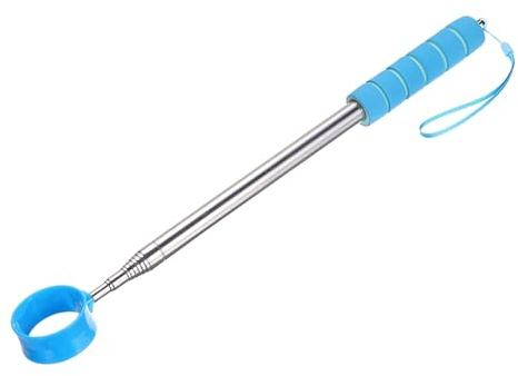 PATIKIL Raccoglitore di Palline da Golf Telescopico, 9 Piedi Testa in Acciaio Inossidabile con Cordino per Strumento Raccolta Palline Golf Accessori Golf, Blu
