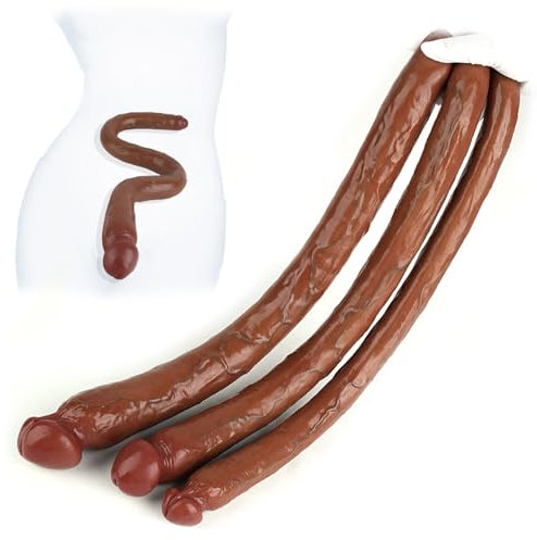 Kuaecr Extra Langer Doppeldildo Realistischer Dildo Doppelseitiger Dildo Flexibler Analdildo Sextoy mit Zwei Eicheln für lesbische Männer Anal G-Punkt Stimulator Sex Spielzeug Paare Penetrator (S)