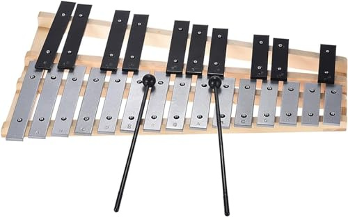 Glockenspiel Xylofon, Xylofon 25 Note Glockenspiel Xylofon träbas aluminiumstänger med 2 klubbor med bärväska