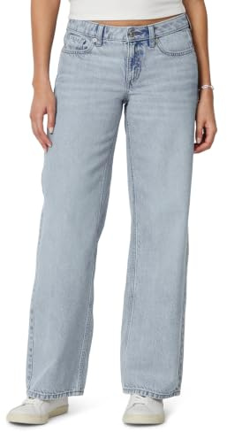 Amazon Essentials Jean Ultra Doux à Taille Basse et Jambes Larges Femme