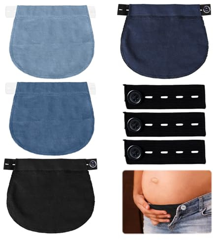 Elargisseur Pantalon Grossesse, 7 pièces Extenseur Pantalon Grossesse, Extension Pa ntalon Gros sesse, pour les femmes enceintes, convient également aux jeans et panta lons décontractés pour hommes.