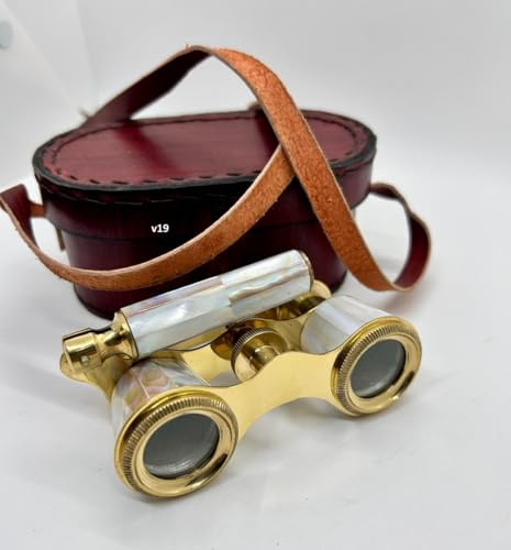 Opera Glasses Binoculars with Leather Box | Adjustable Focus Mini Brass Theater Glasses for Concerts, Opera, Ballet, Stage Performances Compact, Lightweight, Portable & Stylish Vintage-Style Viewer