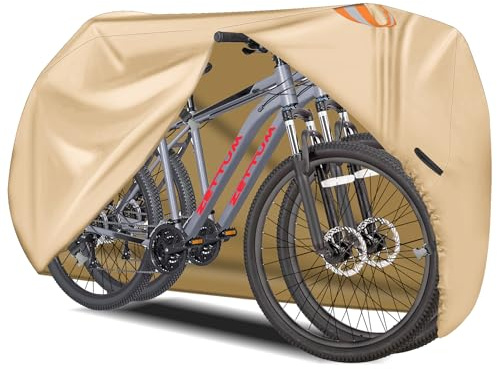 Zettum cykelskydd för 2 cyklar – stationärt cykelgarage för förvaring utomhus vattentät utomhus och tung plikt, 600D PU-beläggning cykel regnskydd för 2 cyklar