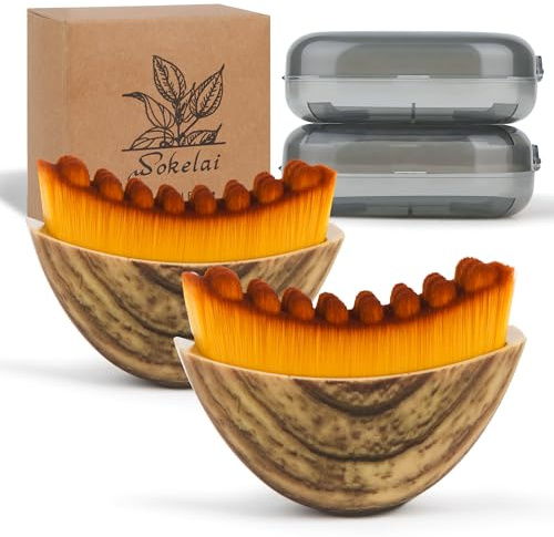 Cepillo facial de contorno linfático, cepillo de masaje facial ultra suave para deshinchar, mandíbula y cuello, rutina matutina de cuidado de la piel, paquete de 2
