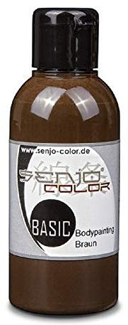 Senjo Color Basic Bodypainting I Gesicht & Körper Make-up I Kosmetik, dermatologisch getestet I Karneval, Kinderschminke I 75ml I braun