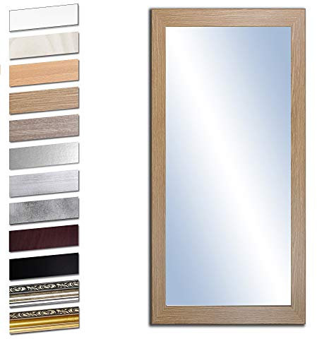 Bilderdepot24 Wandspiegel Spiegel Badspiegel Holzrahmen komplett mit Echtglas - Eiche Grand - ca. 120x50 cm