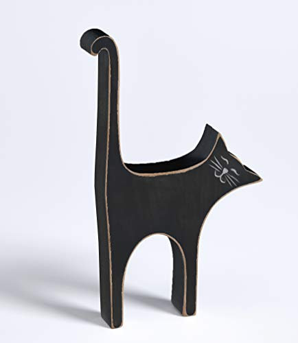 walther design Figura Decorativa Negra Fabricada en Madera, Cat CA199B