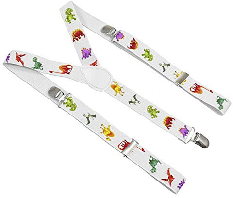 Ferocity Unisex Kleine Hosenträger für Kinder Mädchen Jungen Kleinkind Baby für 2-8 Jahres alt Muster Dino [012]