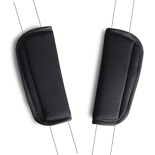 SeedFuture Protecteur Ceinture Bébé avec Velcro Noir 2 Pièces, Réglable et Universel Voiture Protège Ceinture de Sécurité Coussin pour Enfants pour Sieg Auto Cosy Cybex
