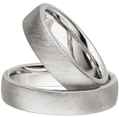 Kolibri Rings Partnerringe Silber 925 Paarpreis Massiv 5 mm Breite Nickelfrei Freundschaftsringe Trauringe Eheringe 100% Made in Germany- Inkl. Gratis Etui + Gravur (Schrägmatt)