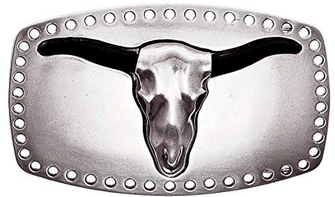 LUCA KAYZ Gürtelschließe BULL HORN BLACK silber