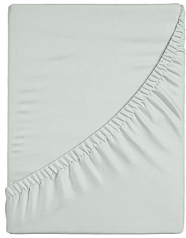 ESTELLA Spannbetttuch Natürlich Verde | 200x200 cm | Bio und GOTS Zertifiziert | passend für Matratzen 180-200 cm (Breite) x 200 cm (Länge) | trocknerfest und bügelfrei | 100% Bio-Baumwolle