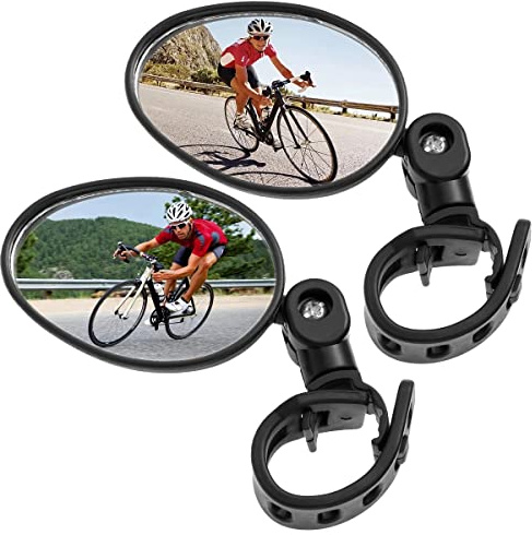 SUIUOI Miroirs De Vélo 2pcs Vélo,Rétroviseur Convexe Vélo Vue Arrière Miroirs Réglable Rotatif Guidon Monté en Miroir rétroviseurs de vélo L'équipement d'équitation est adapté aux vélos