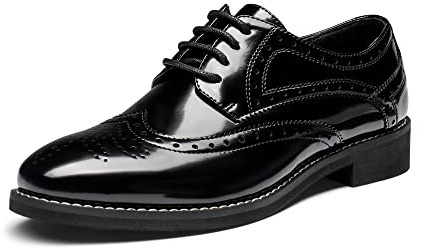 Bruno Marc Women's Classic Oxfords Lace Up Business Formal Wingtip Brogue Dress Shoes,Size 9,Bright Black,SBOX2302W