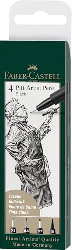 Faber-Castell 267102 Pitt Artist Pen - Juego de bocetos (9 piezas, con cuaderno y lápices de tinta)