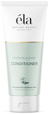 éla Natural Beauty Conditioner Hydrate & Shine - Vegane Haarpflege mit Natürlichem Hyaluron & Kokosmilch - Für normales bis trockenes Haar - Von Pamela Reif - 1x 200ml