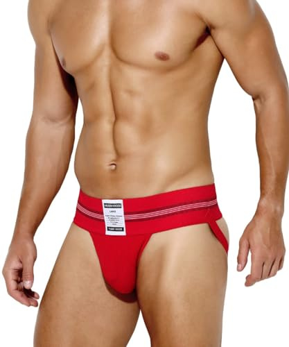 Casey Kevin Jockstrap Herr Underkläder Mäns Hängselbyxor Athletic Sport Stringtrosa Trosor, A3-röd, XXL