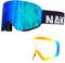 NAKED Optics Skibrille Männer, Ski Brille Frauen, Snowboardbrille (TROOP EVO OTG Schwarz, inkl. Schlechtwetterglas)