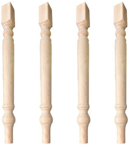 AERREGI SET 4 GAMBE DI LEGNO PER TAVOLO TORNITE CON ATTACCO CON COLLA O VITI | DIVERSI MODELLI DISPONIBILI | LEGNO DI ALTA QUALITA' MADE IN ITALY | GAMBE VERNICIABILI (COD 15)
