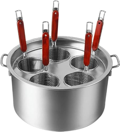 Generico Pentola per zuppa Multifunzionale con colino, Set di Inserti per cuocipasta in Acciaio Inox, pentola per Pasta con cestello colino, utensile da Cucina Multiuso per tagliatelle, Gnocchi, Past