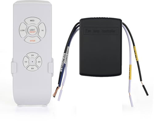 QIACHIP Ventilatore da soffitto e luci kit ricevitore con controllo remoto wireless 4 temporizzazioni e 3 velocità