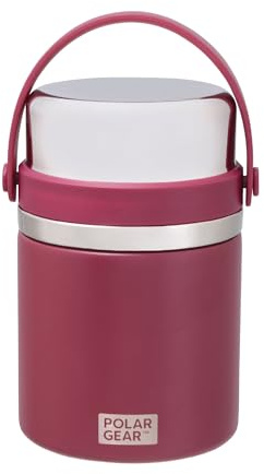 Polar Gear 600ml Hot Food Flask & Foldable Spoon - Vacuum Insulated Double Wall Stainless Steel Thermos Soup Flask Jars Leakproof and BPA Free - Lunch Thermal Food Flasks for Hot Food Kids & Adults