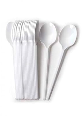 Pack 100 Cucharillas Rutilizables - Envio 24 h - Reutilizable - Alta Resistencia, Cubiertos Reusables para Cumpleaños, Picnics, Fiestas, Buffets, Bodas, Catering, Barbacoas. (100, Cucharilla)