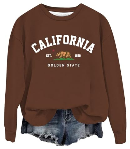 Felpe da donna Los Angeles vintage spalla goccia lettera abiti Los Angeles California Backwoods College casual girocollo grafica felpe con cappuccio top vestiti gotico 2025 preppy Y2K solido