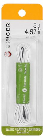 SINGER 73960 Round Elastic Cord, 5-Yards, White